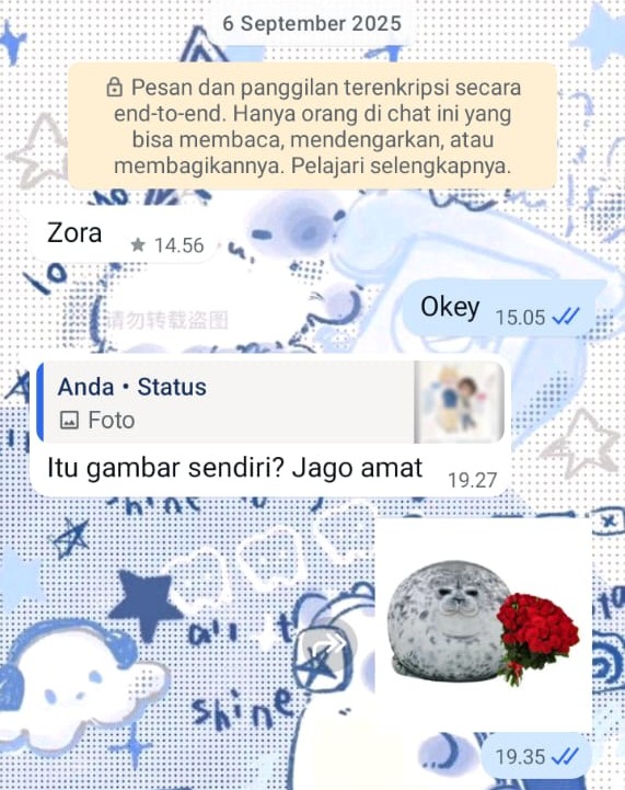 Hari pertama kita kenalan.